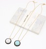 Genuine design accessory, turquoise stone inlay, metal pendant, necklace, European style, simple and elegant design