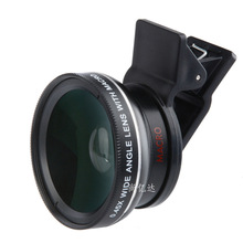 手机外置镜头37mm接口通用夹0.45x广角 微距 二合一镜头 49UV口