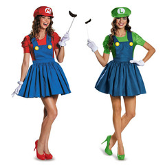 Halloween costume for women adult Mario-style performance dress, female belted short skirt stage costume