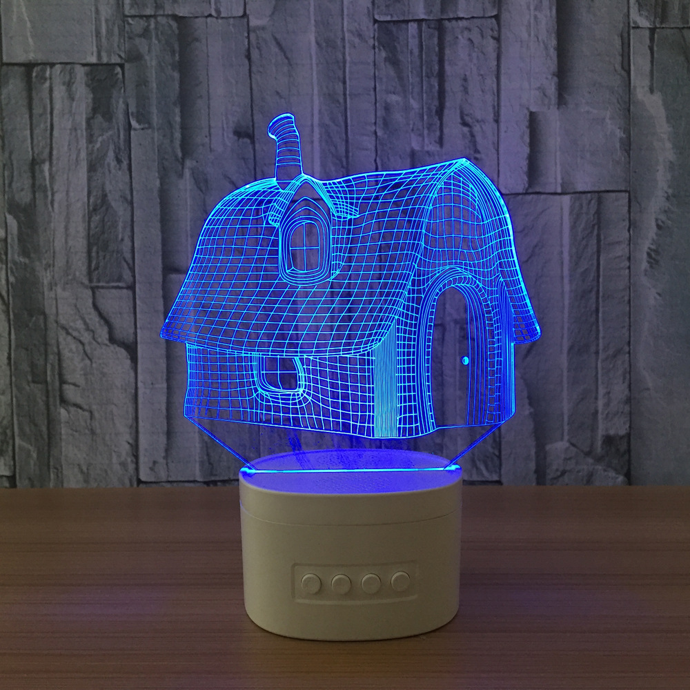 3D灯 蓝牙音箱灯 五彩led灯礼品台灯小夜灯