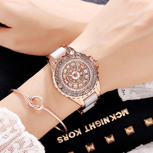 Marsali Ceramics Personalized Fashion Trend Full Diamond Women's Watch New Style Rose Gold Wholesale