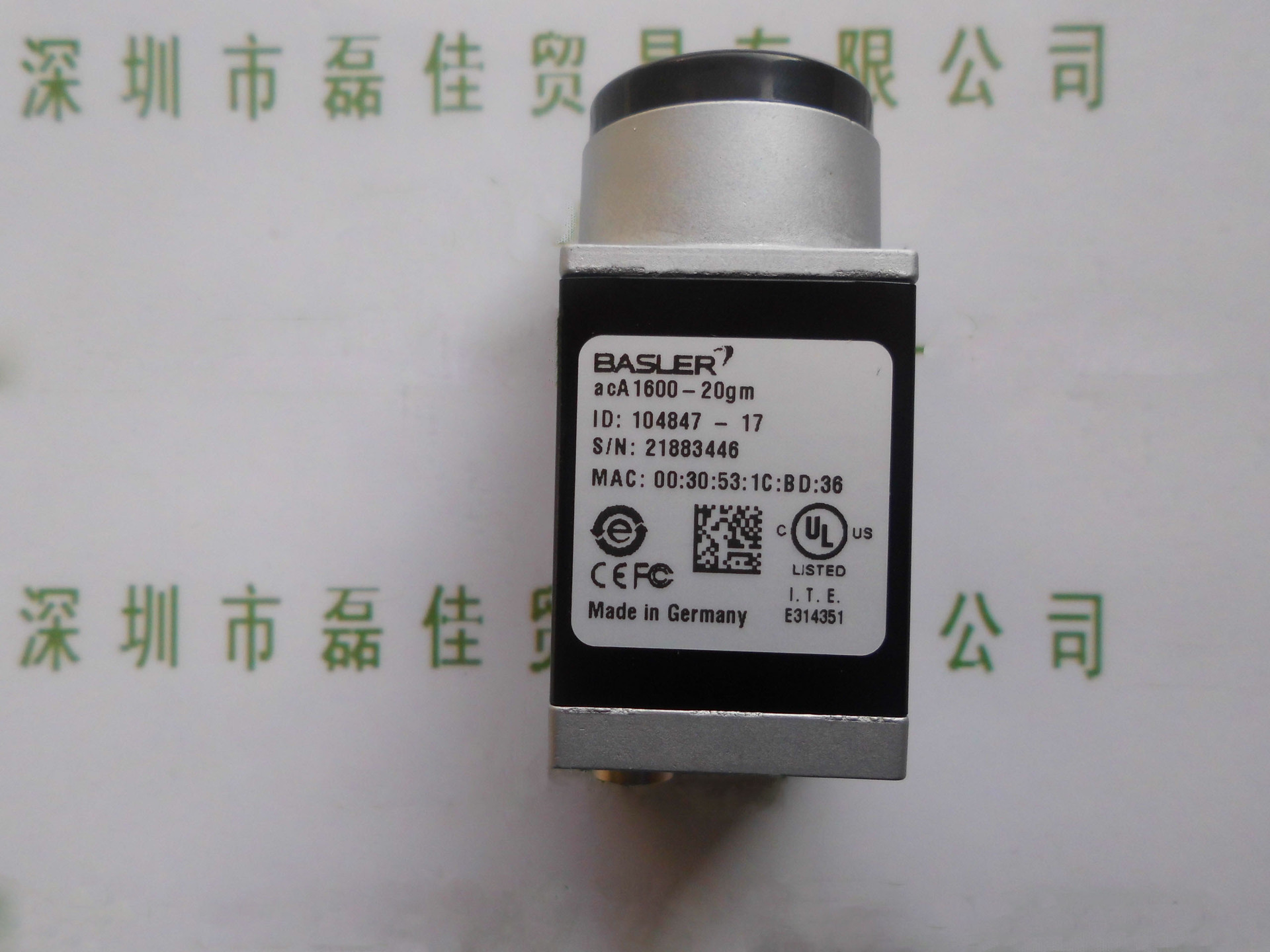  巴斯勒BASLER　工业相机acA1600-20gm