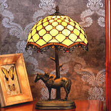 廠家直銷 12寸珠簾帝凡尼宮廷復古玻璃創意卧室床頭台燈燈飾