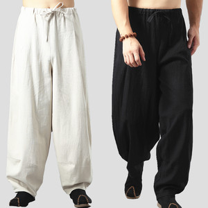 Tai chi clothing kungfu uniforms cotton hemp men's pants lantern pants men's Linen Pants