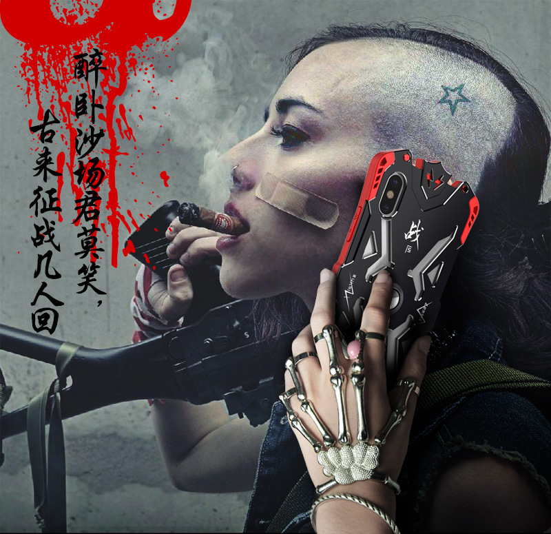 SIMON THOR Magnetic Bracket Aviation Aluminum Alloy Shockproof Rugged Metal Case Cover for Apple iPhone X