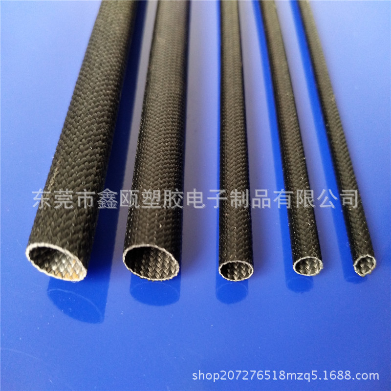 批发 黑色玻纤高温套管 锭纹管 硅树脂玻璃纤维管 矽质管 自熄管
