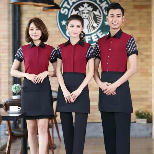 Hotel workwear spring and summer set cake shop waitress short sleeve women's restaurant short sleeve fast food Western restaurant coffee shop uniform