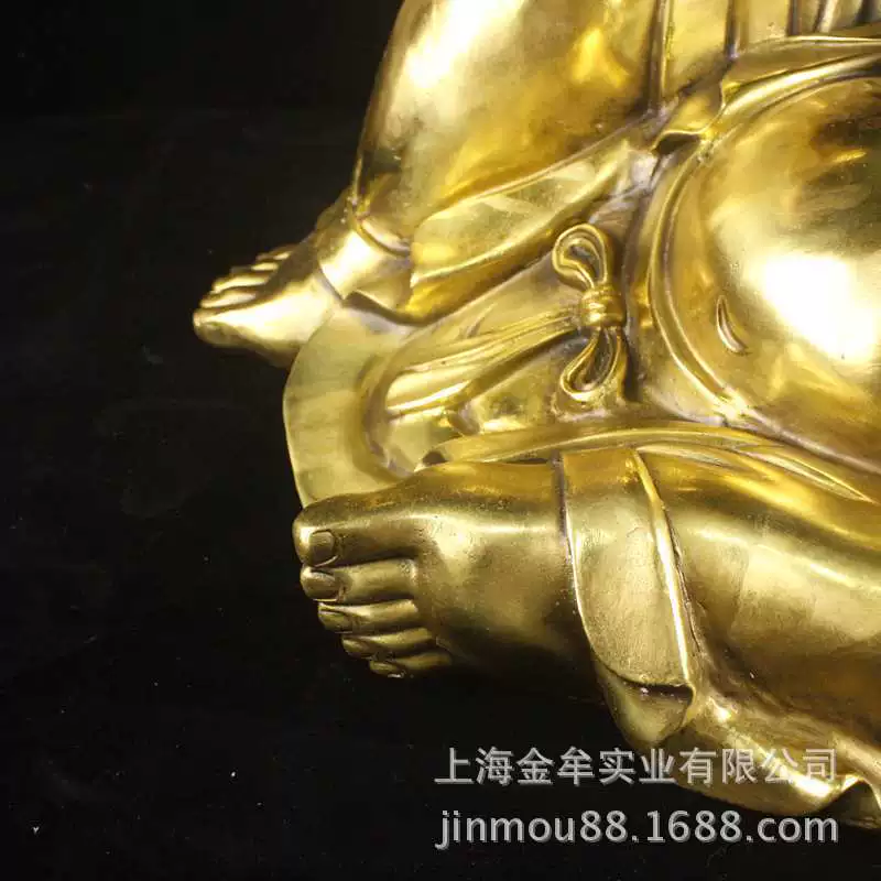 Pure Bronze Maitreya Buddha 60 cm Большая улыбка Будда Статуя для дома ремесла игра
