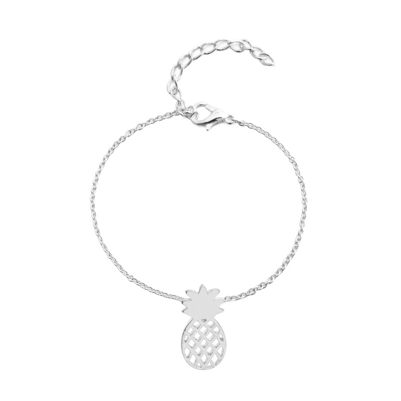 Approvisionnement Du Commerce Extérieur Européen Et Américain Populaire Bracelet Mignon Creux Ananas Bracelet Alliage Pendentif Fruits Bracelet Cheville Gros display picture 4