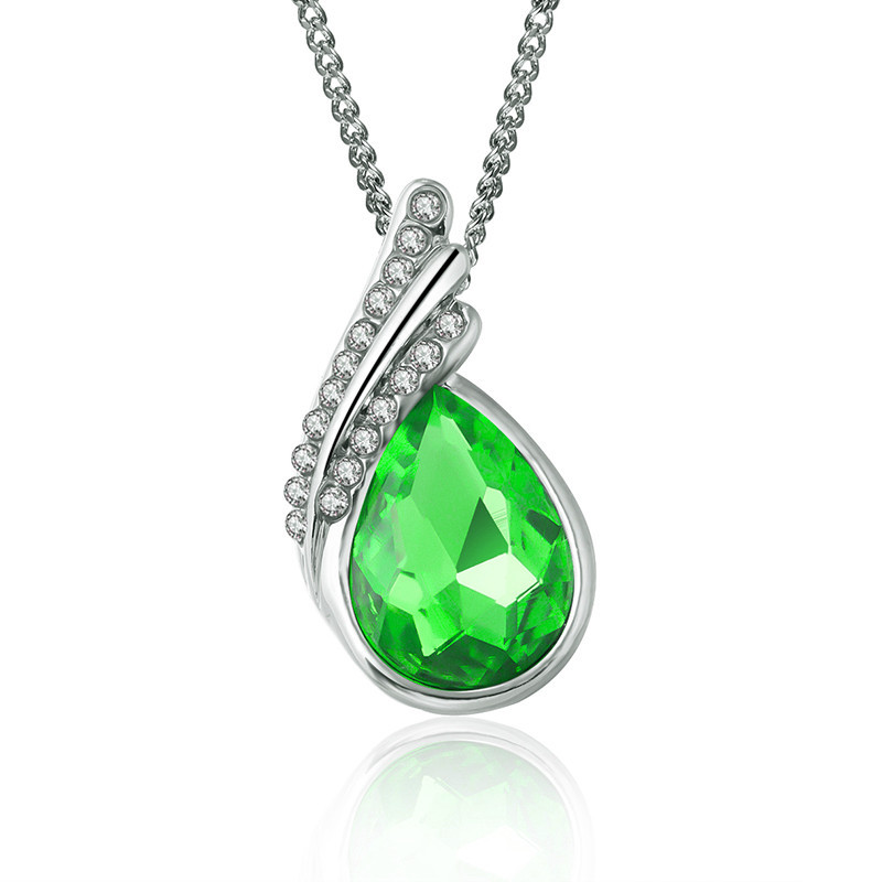 Fashion Simple Crystal Alloy Necklace Stud Earrings Set
