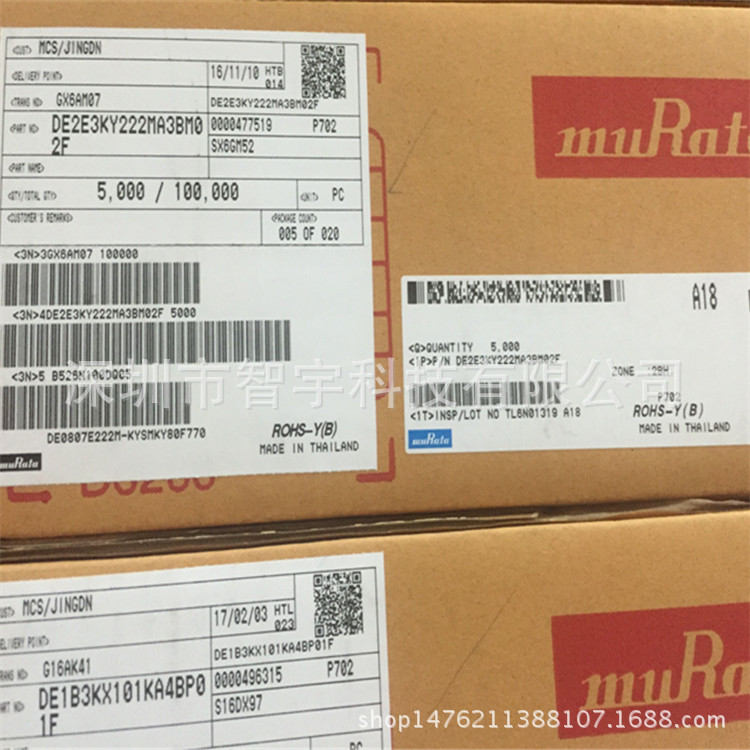 高压瓷片电容102M300V DE2E3KY102MA3BM02 一系列产品配套电子DIP