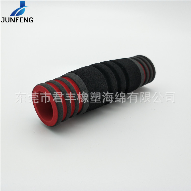 可定制生产 两头粘贴拼接双色橡塑海绵把套 NBR防护套异形