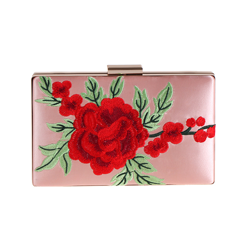 Rose Embroidered Bag Women's Flash Dinner Package Clutch Bag Dress Bag display picture 8