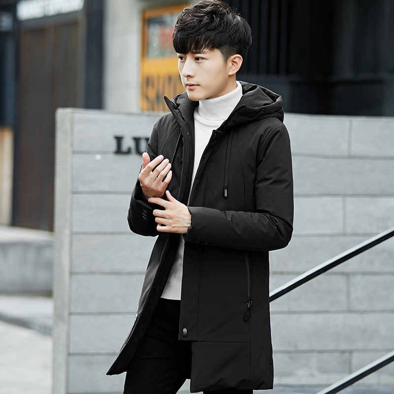 90% White duck down Down Jackets Male have more cash than can be accounted for winter Korean Edition Youth thickening Hooded waterproof zipper man coat