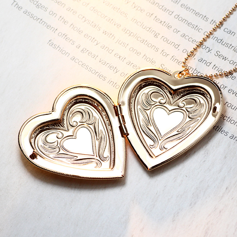 Plating Design Copper Rose Gold Plated White Gold Plated Plating Heart Shape Locket Necklace