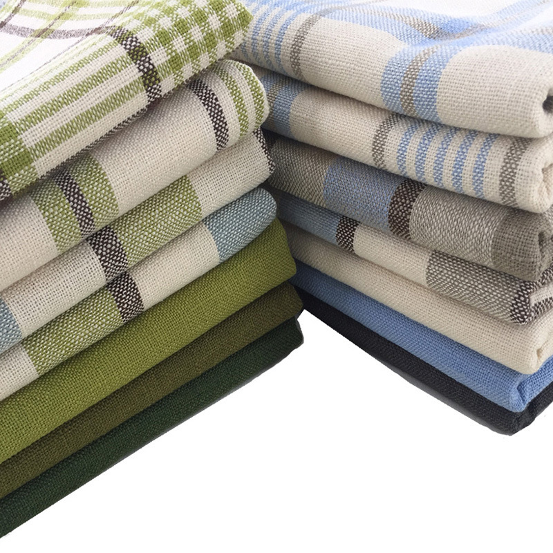 加厚耐磨布料亚麻沙发布料纯色沙发套抱枕车套布涤棉混纺 批发