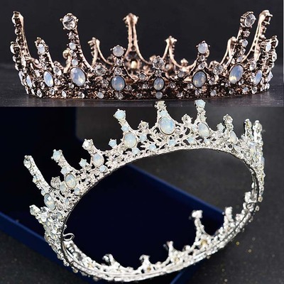 巴洛克复古高档大号圆形新娘皇冠新娘饰品精品头饰手工水晶婚饰