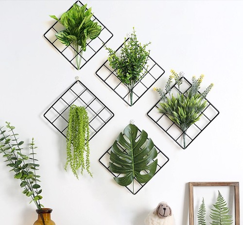 Grid photo wall minimalist modern iron photo frame wall hanging shelf heart-shaped grid photo wall