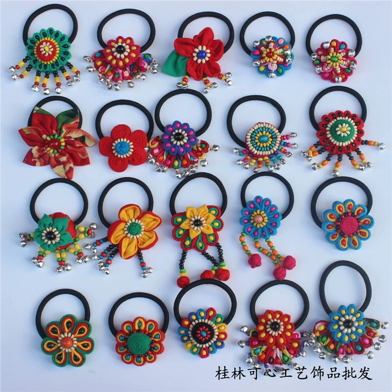 Ethnic cloth, bracelet, hair accessory, rubber rings, hair rope, ethnic style, wholesale