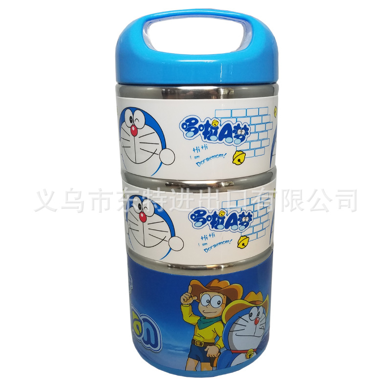 Stainless steel mini lunch box, cartoon 3-layer student lunch box, insulated picnic box, gift basket detail image 6