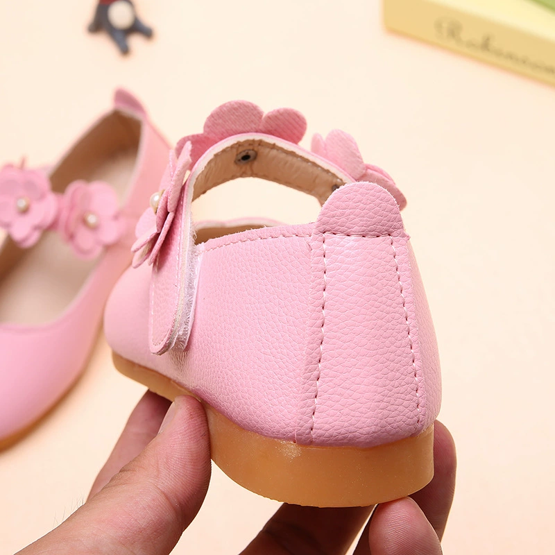 Shoes for leather shoes for early age, children's footwear for princess, 2019, Korean style, wholesale, flowered, for teenagers