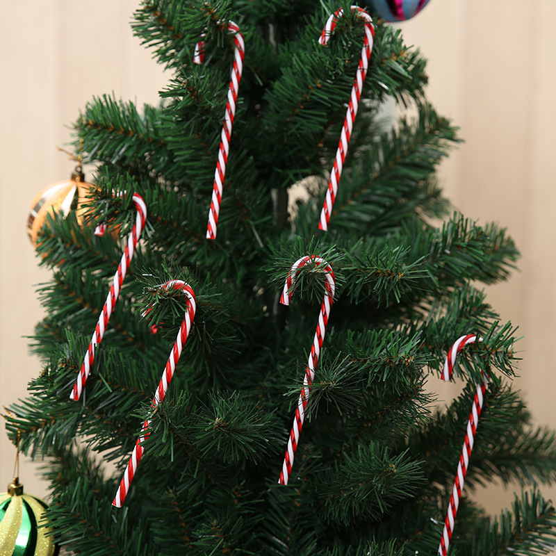 豪贝新款圣诞节装饰用品圣诞树挂件圣诞糖果拐杖红白拐杖场景装饰