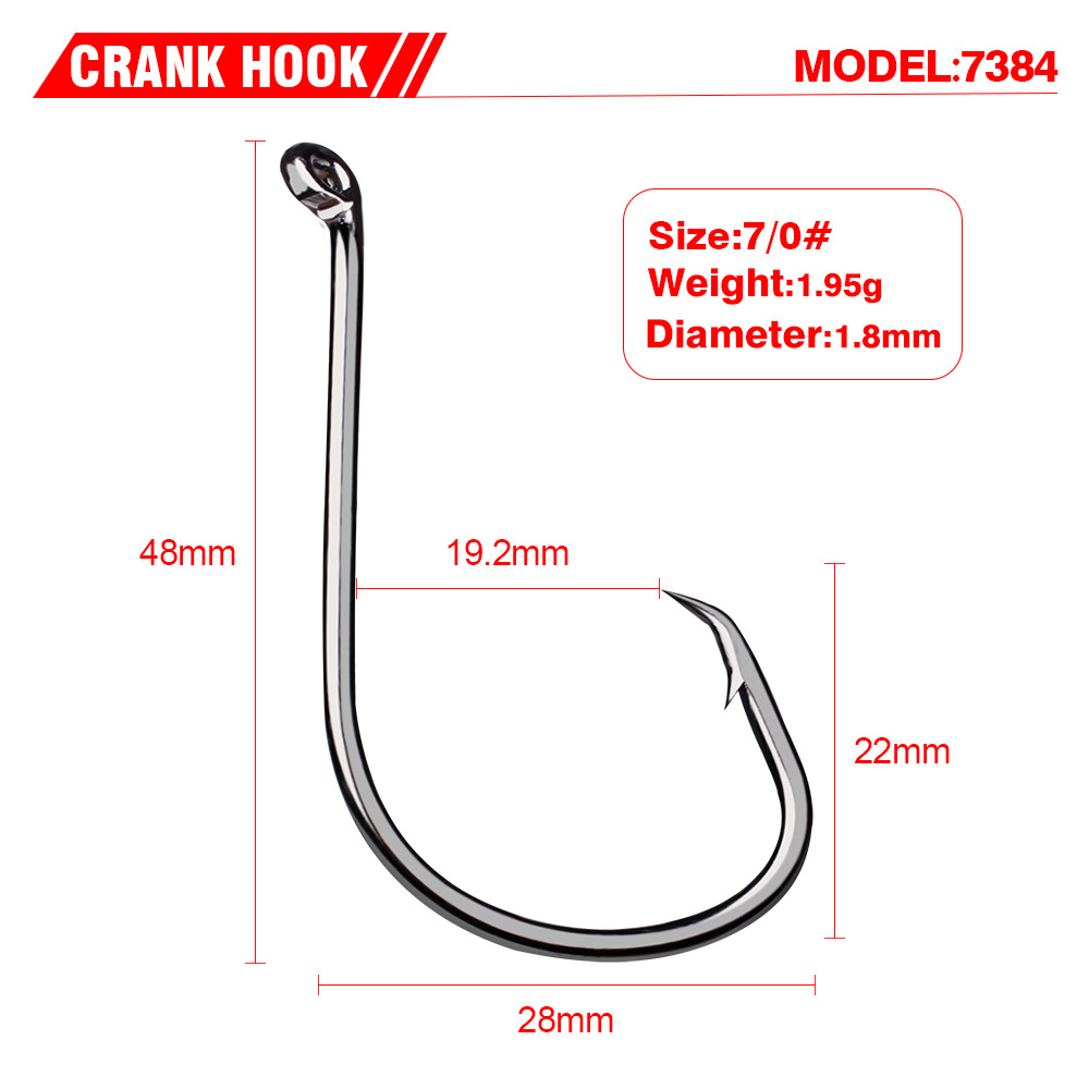 100Pcs Circle Fishing Hook Offset Black High Carbon Steel Barb Octopus  Fishhook | eBay