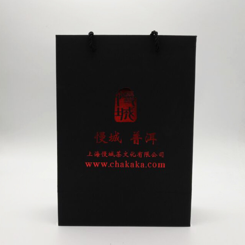 厂家定制  黑卡烫红金纸袋 购物环保袋 服装包装纸袋