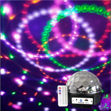 舞台燈 ktv閃光燈9色6色藍牙MP3水晶魔球燈婚慶酒吧彩燈星空幕布