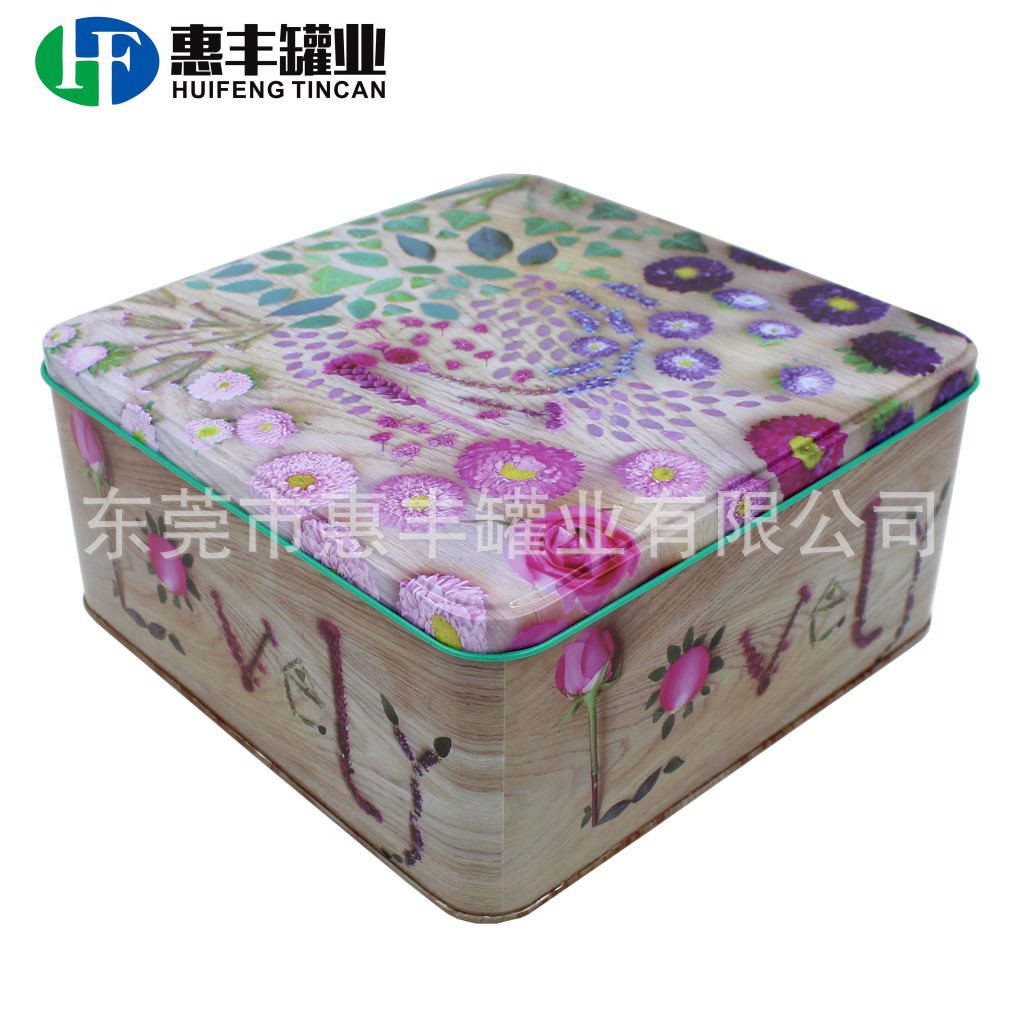 供应210大正方形马口铁罐 礼品收纳铁盒 化妆护肤沐浴露包装铁盒