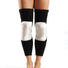 仿兔绒加厚加长男女冬天保暖白毛护膝加绒仿羊绒羊毛护膝