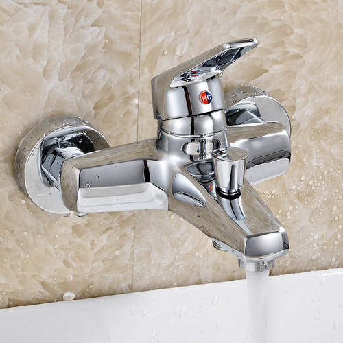 Hot and cold copper bathtub faucet, bathroom concealed shower mixing shower faucet, concealed triple mixing valve direct sales