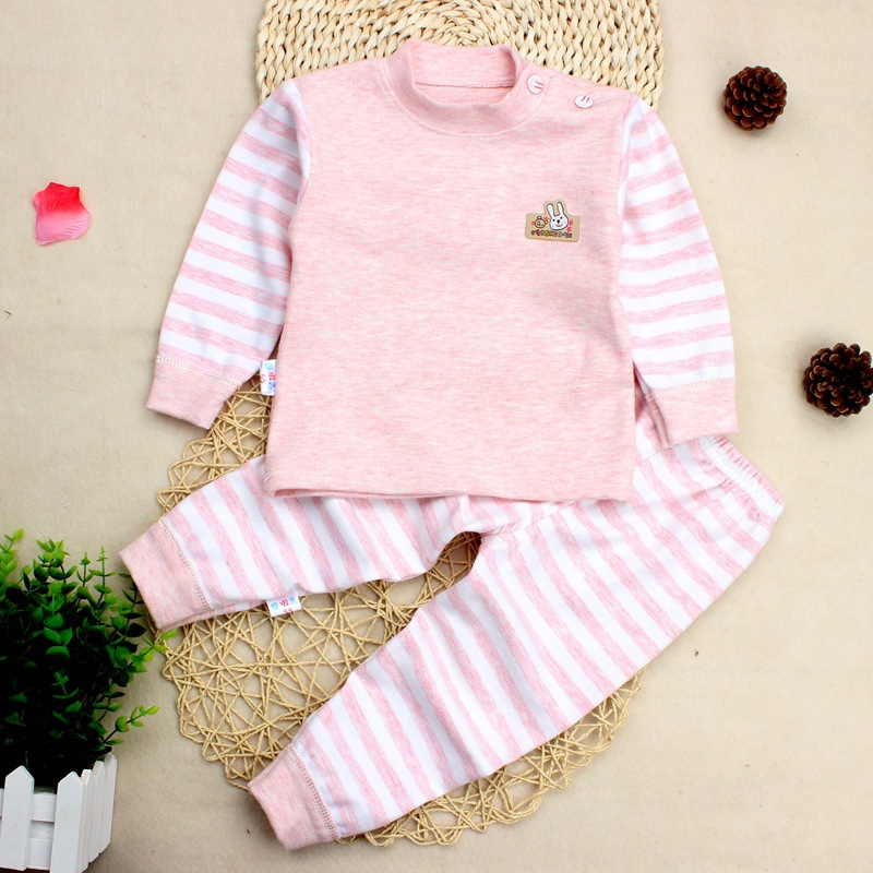 2017新款内衣婴儿舒绒肩扣两件套磨毛内衣套装 儿童彩棉套头秋衣|ms