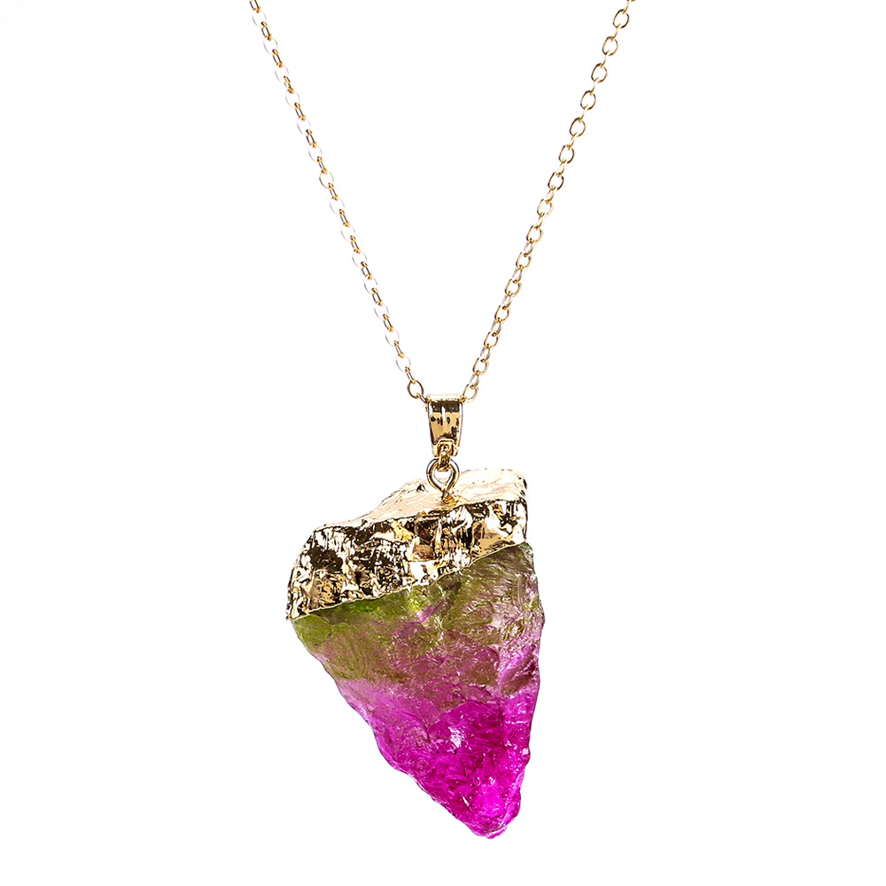 Exotic alloy plating necklace (purple)NHJE0438-purple