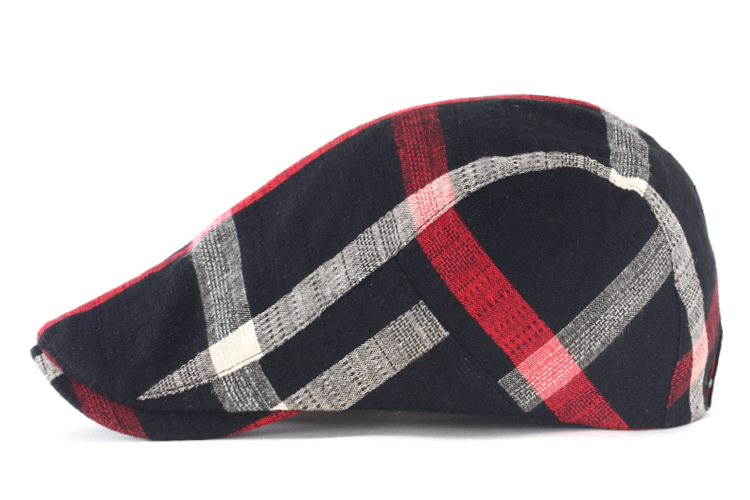 Cappelli da uomo, cappelli estivi a quadri inglesi Belle a becco d'anatra per donna, tempo libero all'aria aperta, protezione, cappelli parasole,_voghion.com