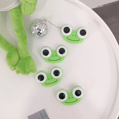 韓版ins可愛卡通青蛙隱形眼鏡盒軟萌便攜伴侶盒少女心美瞳護理盒