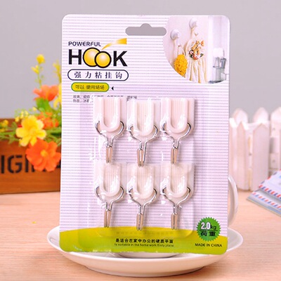 Creative home No trace seccotine Sticking hook Wedding celebration Jacquard Hooks Shower Room Plastic Hooks 6