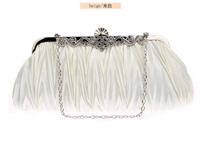 热销简洁晚宴包手拿包褶皱优雅手提包名媛淑女包7385