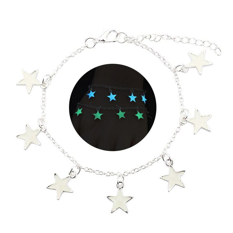 Hot Selling Simple Five-pointed Star Fluorescent Fashion Luminous Love Bracelet display picture 3