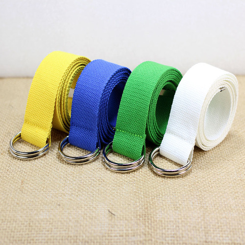 Wholesale nylon canvas belt Korean version versatile double ring buckle male and female student belt Taobao gifts