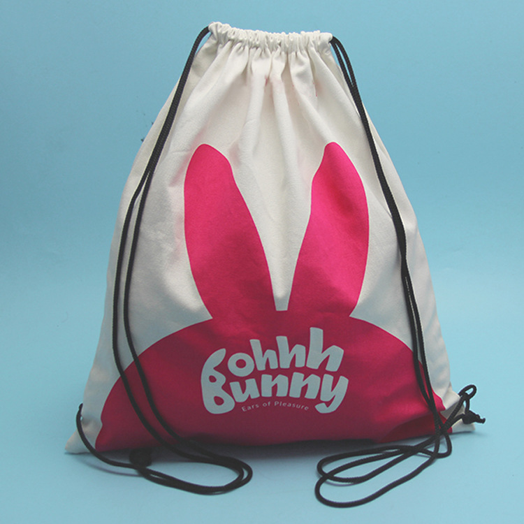 帆布束口袋定制 抽绳双肩背包 热转印印花拉绳购物束口袋定做LOGO