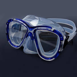 0348高清硅胶钢化玻璃防雾潜水镜  硅胶潜水眼镜 浮潜