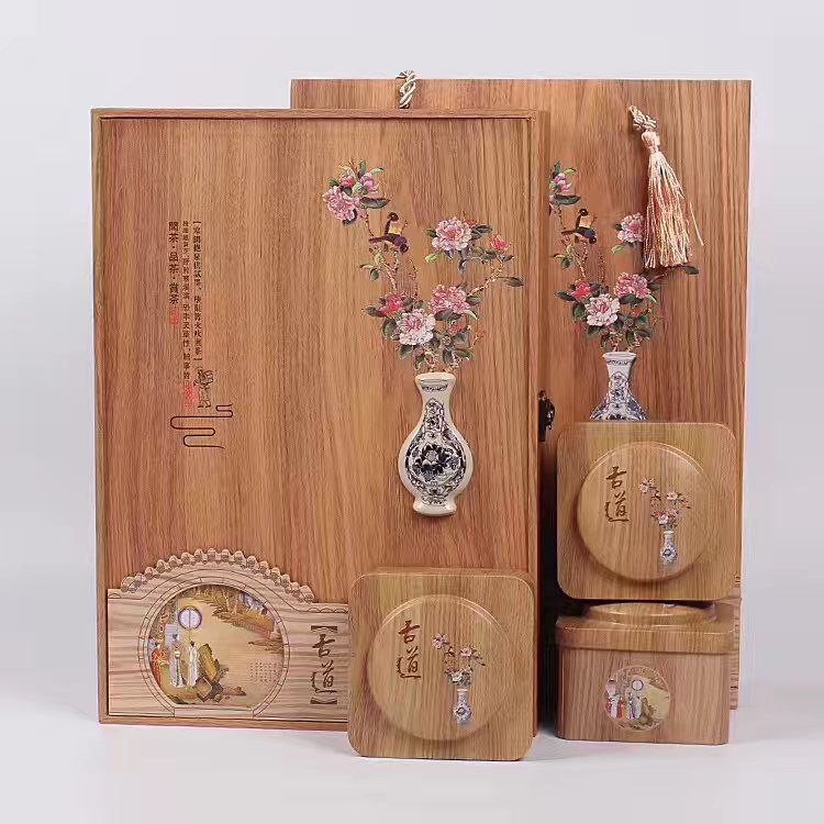 古道仿木质半斤装 铁观音红茶绿茶礼品空茶盒茶叶通用空礼盒批发