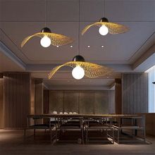 東南亞竹編藝術吊燈創意個性餐廳茶室裝飾燈現代簡約餐廳燈具吊燈
