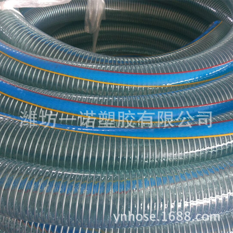 厂家供应4分6分1寸 PVC透明钢丝软管 水管 钢丝软管 排水管