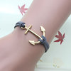 Hand -woven fashion Korean fluffy rope infinity, golden anchor bracelet, European and American hot -selling manufacturers supply