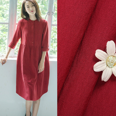 現貨假撚絲仿麻面料 滌棉仿麻面料 上衣裙子襯衫褲裝時裝面料