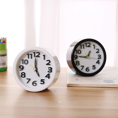 创意闹钟圆形定时多功能塑料数字指针学生卧室桌面提醒闹钟
