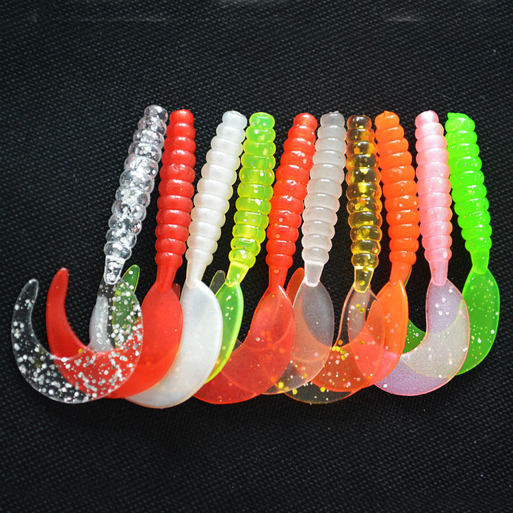 Soft Grubs Fishing Lures Curly Tail Grubs Fresh Water Bass Swimbait Tackle Gear