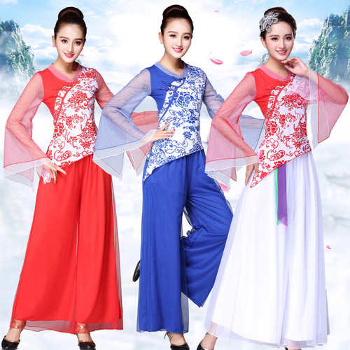 Tingzimei square dance clothing new suit ethnic style Jiangnan classical dance cloud sleeve middle-aged and elderly dance clothes